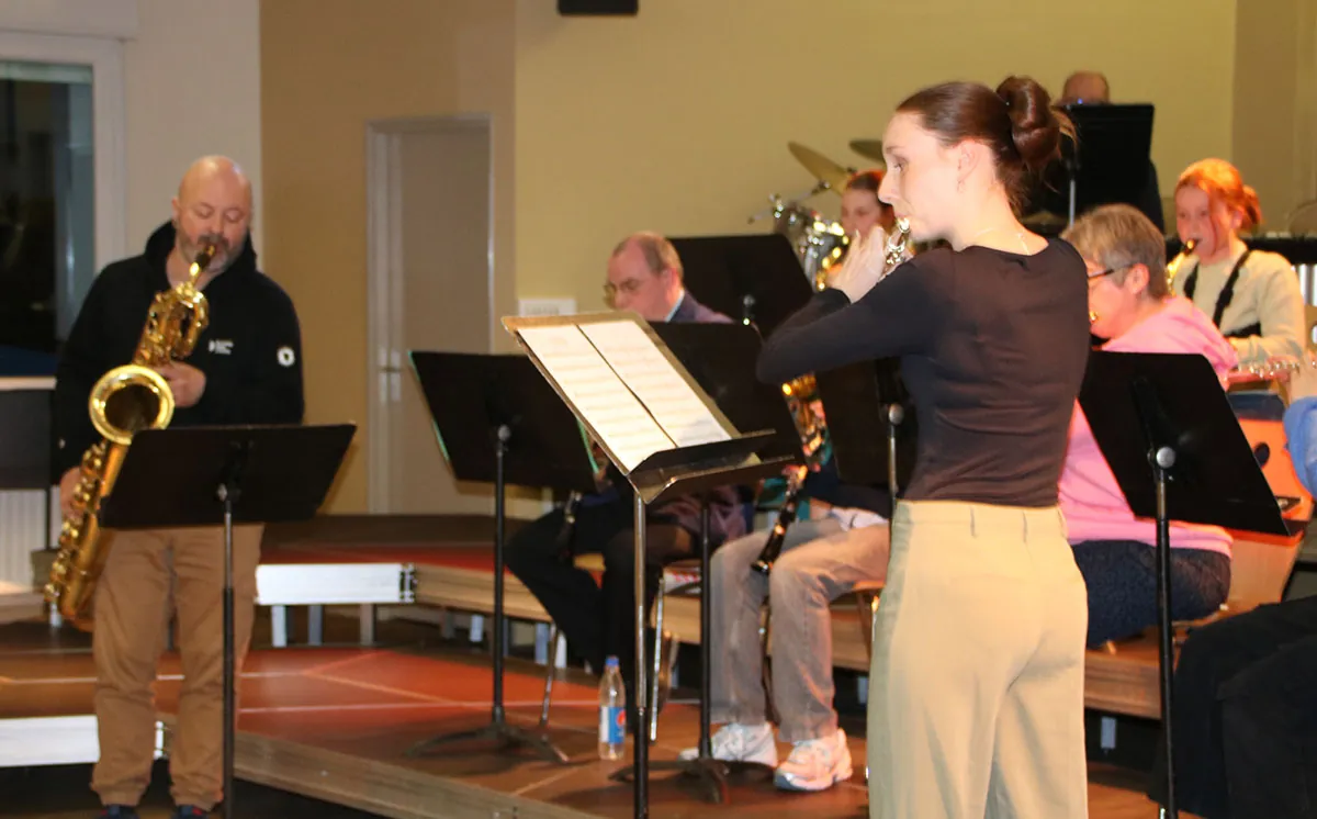 Classe d’orchestre avec le chef et les différents pupitres — auditions de printemps du 10 avril 2026 à l’École de musique de Golbey
