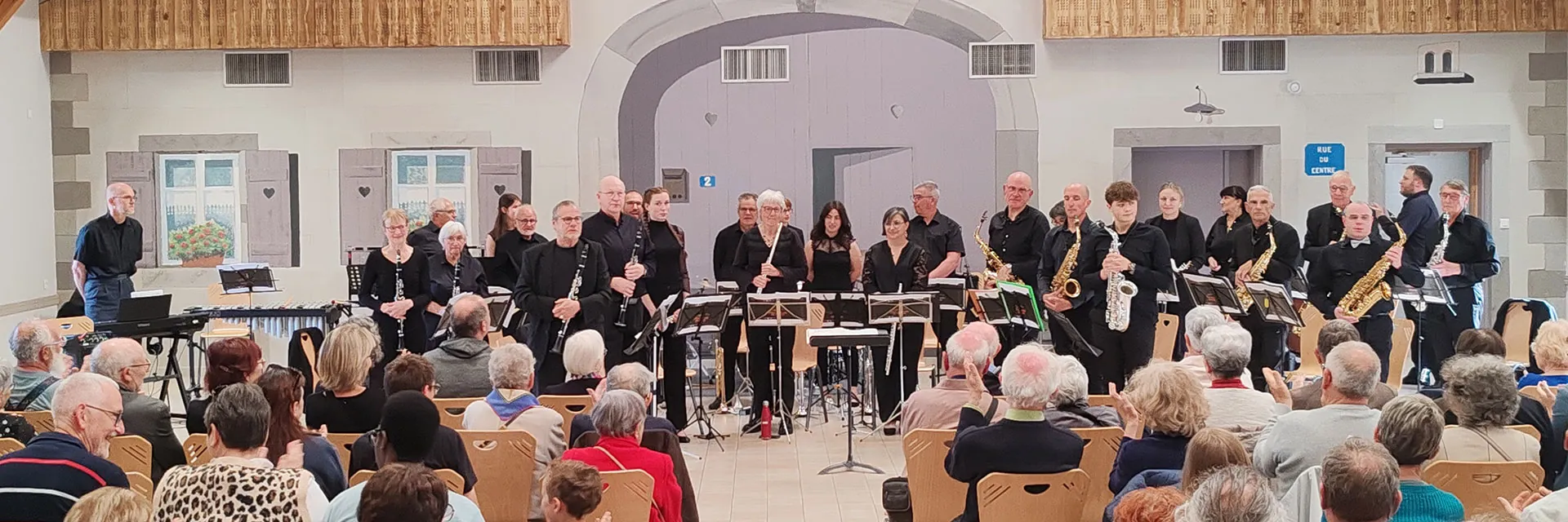 Vue panoramique de l’Orchestre d’harmonie de Golbey — concert de printemps du 17 mai 2026 à Jeuxey