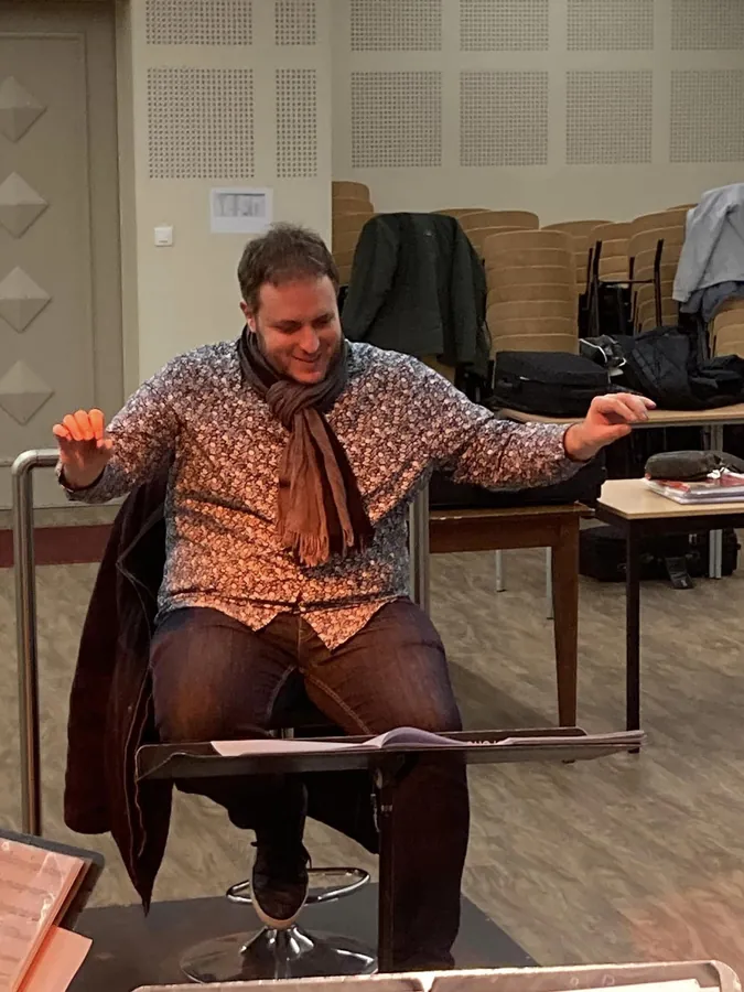 Arnaud Georges dirigeant une répétition de l’Orchestre d’harmonie de Golbey — 8 janvier 2024
