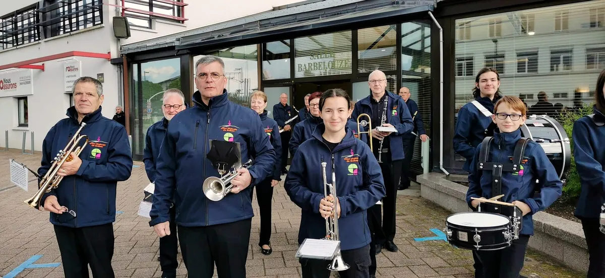 Musiciens de l’Orchestre d’harmonie de Golbey à la cérémonie du 8-Mai 2024