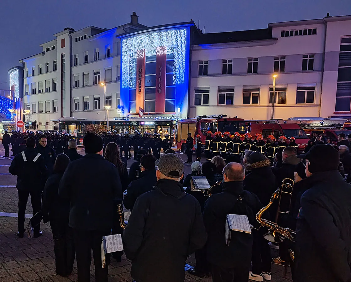 Cérémonie de la Sainte-Barbe 2024 devant l’Hôtel de Ville de Golbey