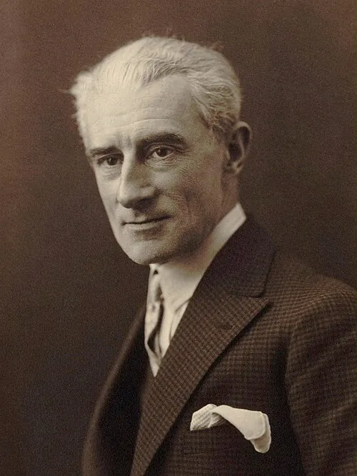Portrait photographique en noir et blanc de Maurice Ravel publié en 1925.