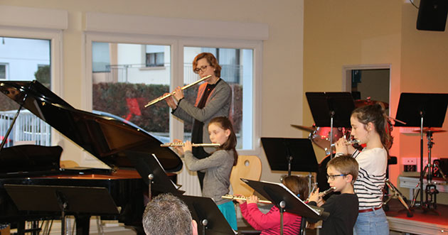 Joueurs de flutes lors de l'audition de l'école de musique de Golbey