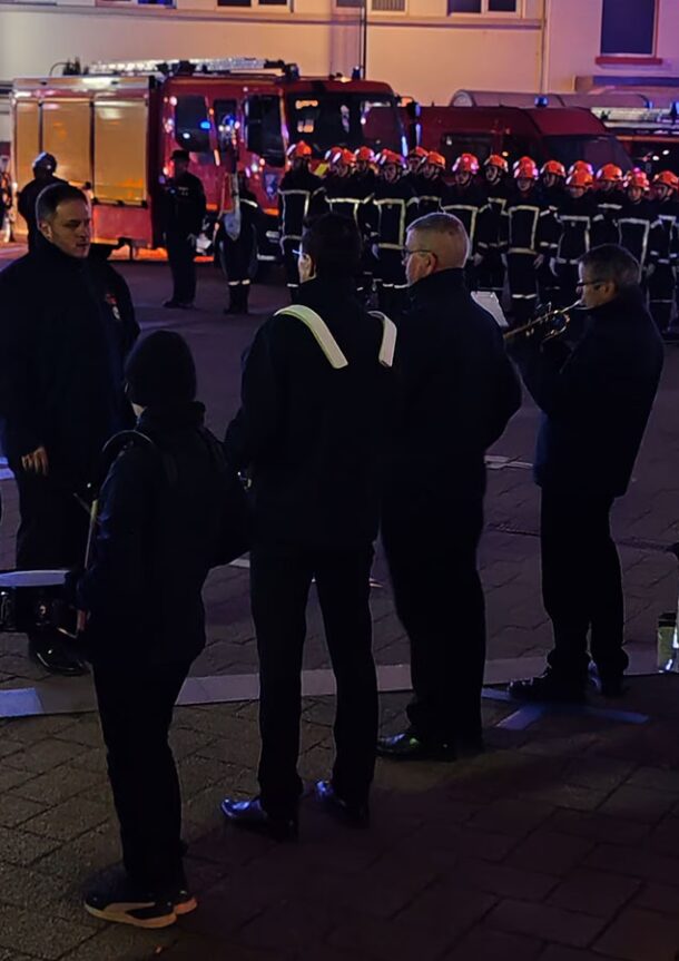 Sainte Barbe 2024 à Golbey avec les sapeurs pompiers et l'orchestre d'harmonie de Golbey