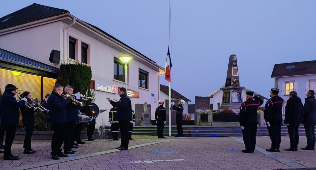 Sainte Barbe 2024 à Golbey avec les sapeurs pompiers et l'orchestre d'harmonie de Golbey