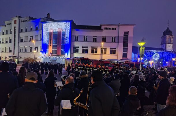 Sainte Barbe 2024 à Golbey avec les sapeurs pompiers et l'orchestre d'harmonie de Golbey