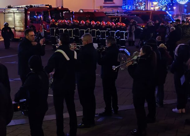 Sainte Barbe 2024 à Golbey avec les sapeurs pompiers et l'orchestre d'harmonie de Golbey